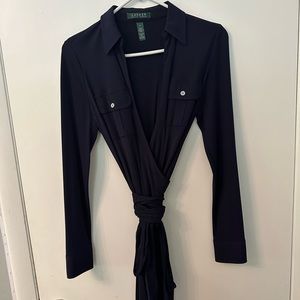 Ralph Lauren Navy Blue Wrap Dress